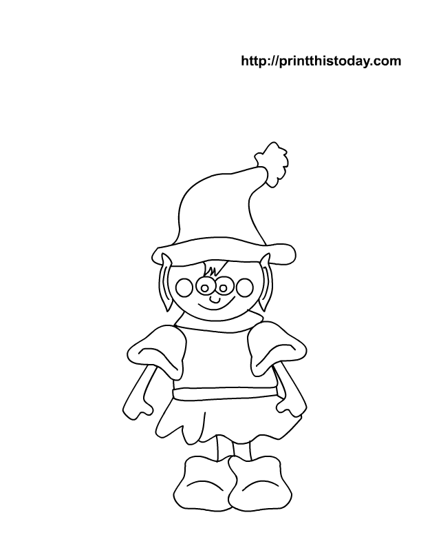 Free Printable Christmas Coloring page with elf | Print This Today