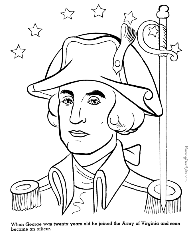 George Washington coloring page. | Founding Fathers