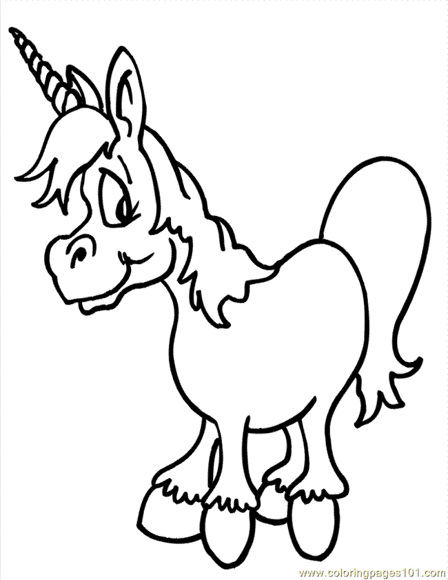 Coloring Pages Cute Unicorn 1 (Cartoons > Unicorn) - free