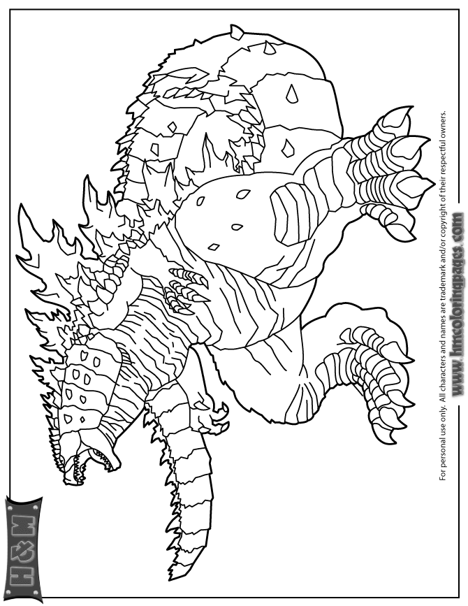 Science Fiction Monster Godzilla Coloring Page