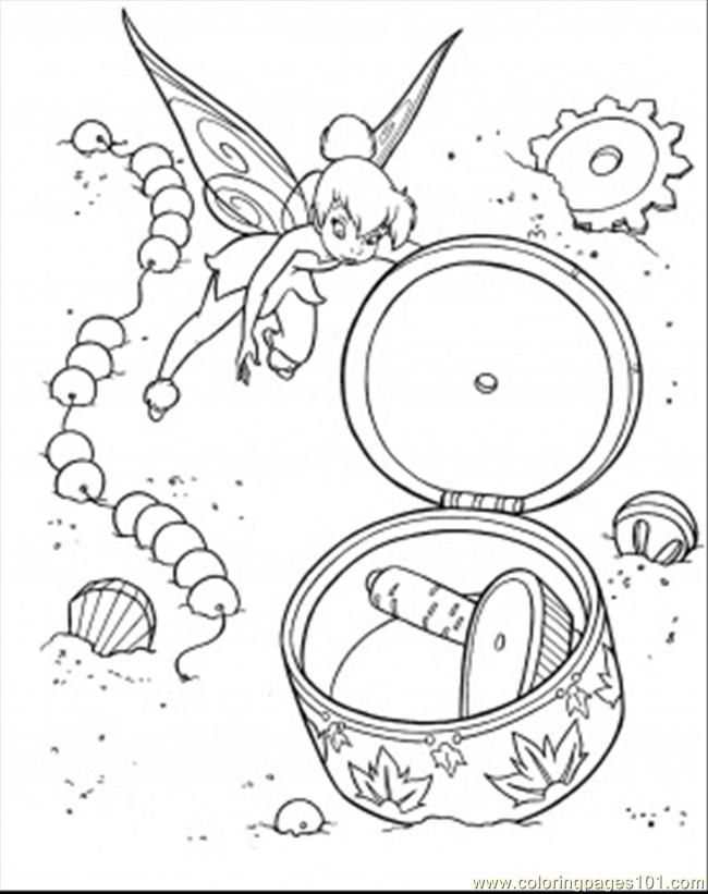 Coloring Pages Tinkerbell Found Little Treasure (Cartoons > Disney