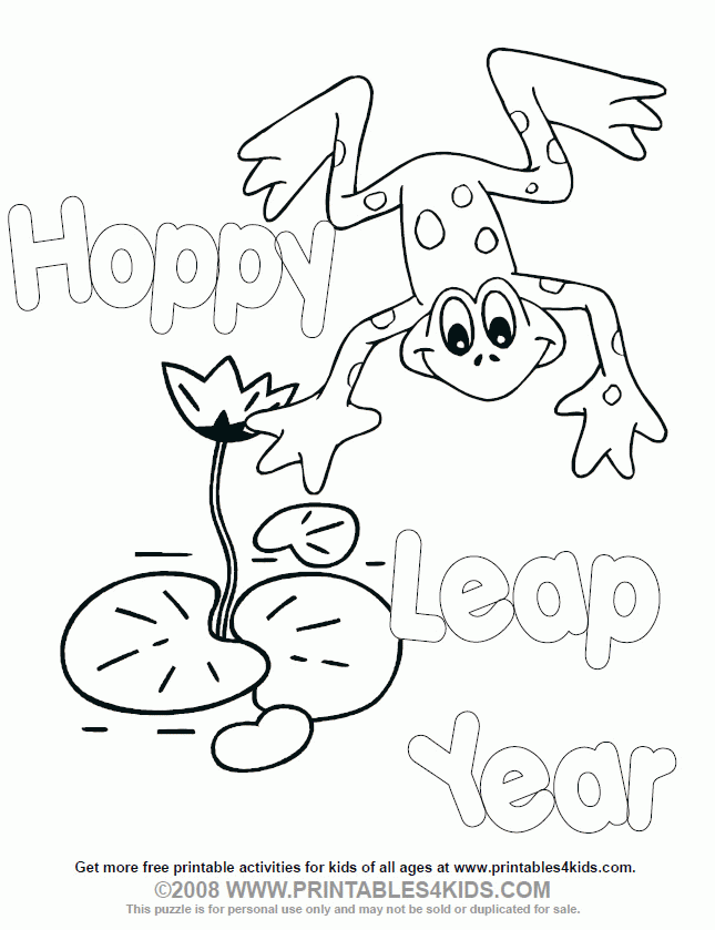 Printable Leap Year Coloring Page : Printables for Kids – free