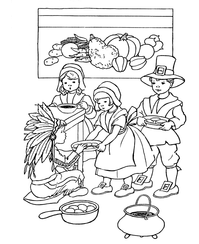 Thanksgiving Day Coloring Page Sheets - Kids Thanksgiving Day play
