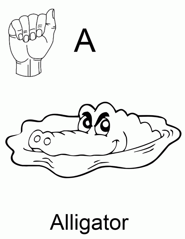 26 AWESOME Printable Sign Language coloring pages for kids!! A to