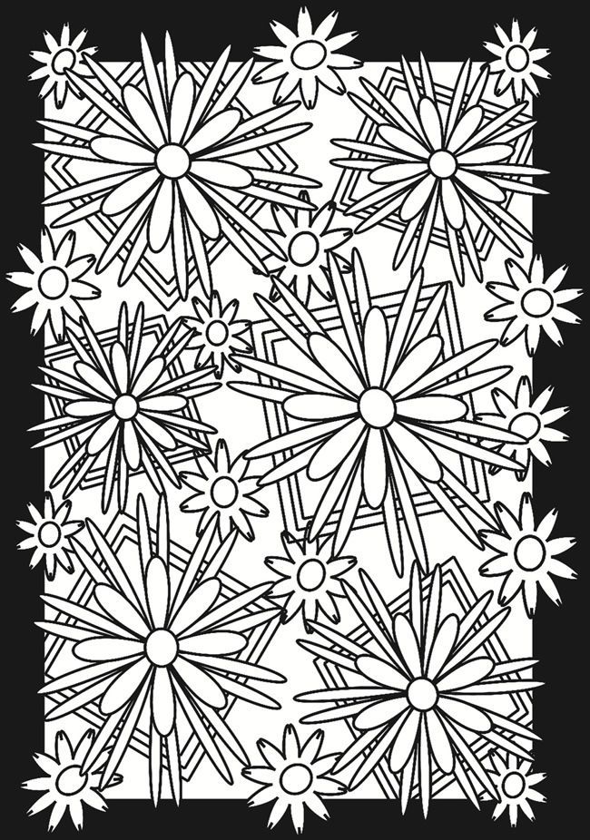 Flower Power Stained Glass Coloring Book | Coloring