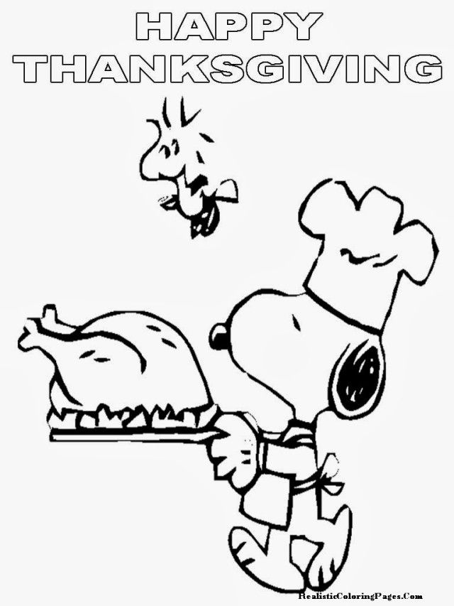 Funny Snoopy Happy Thanksgiving Coloring Pages | Laptopezine.