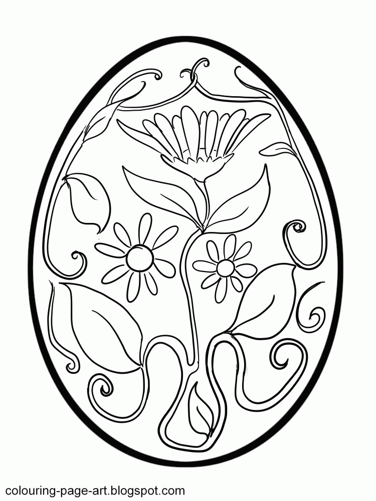 Flower Power Easter Egg Colouring Page | Colouring Page Art