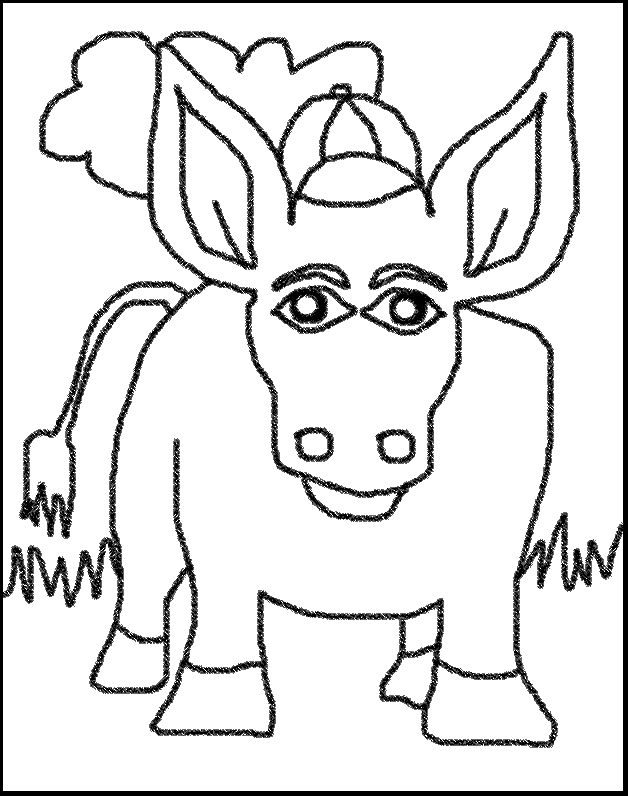 Printable Donkey Animal Coloring Page For Preschool Toddler