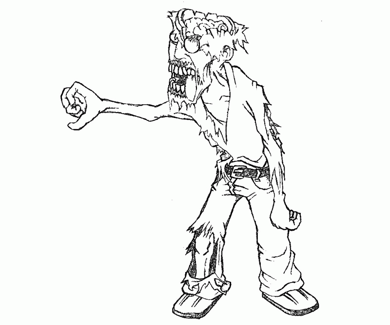 12 Zombie Coloring Page