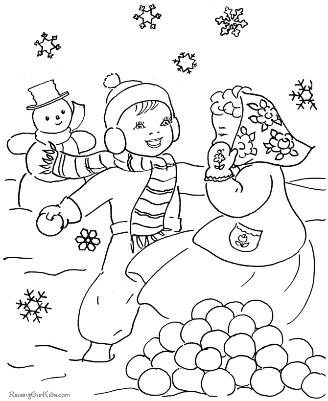 Christmas scene Colouring Pages