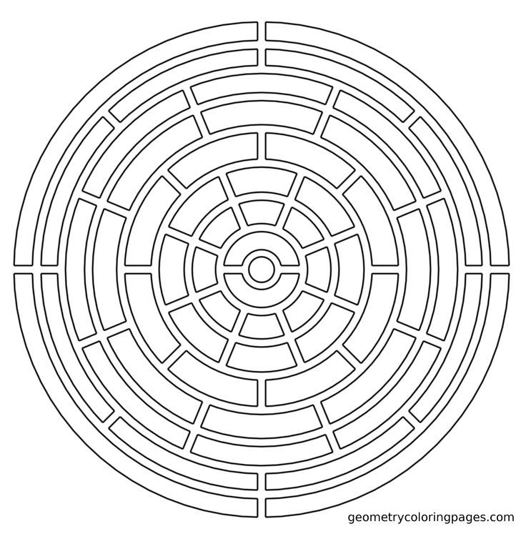 Geometry Coloring Page, Slot Maze | Geometry & Mandala Coloring Pages…