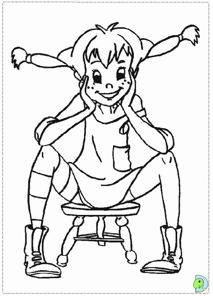 Pippi Longstocking Coloring pages for kids- DinoKids.