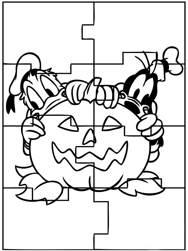 halloween coloring pages: Halloween Puzzles Coloring Pages