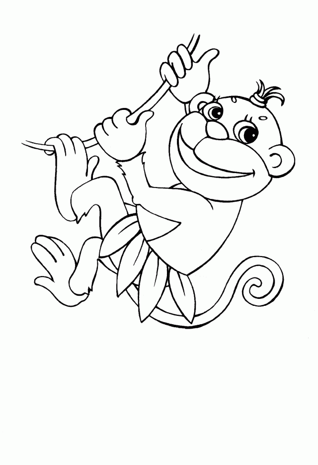 Cute Baby Monkey Coloring Pages Id 52746 Uncategorized Yoand