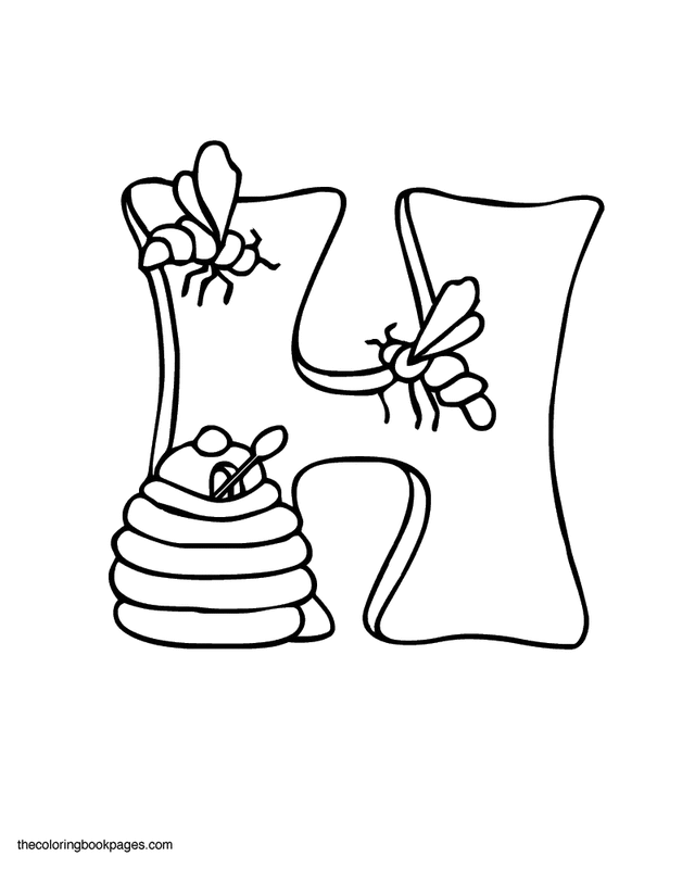 letter honey kitchen icons and letters coloring pages