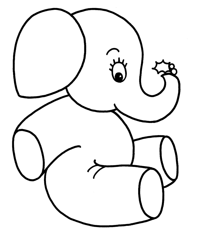 Cartoon Baby Elephant Coloring Page Images & Pictures - Becuo