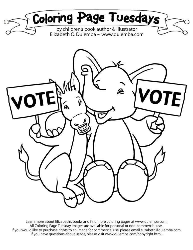 dulemba: Coloring Page Tuesday - VOTE!!! (and how the Electoral