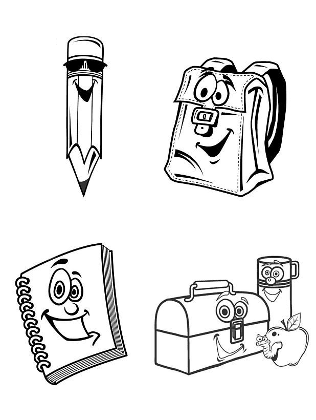 School Supplies Coloring Page | HelloColoring.com | Coloring Pages