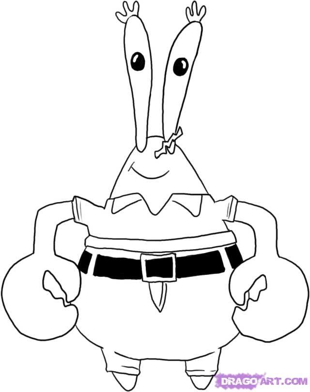 Mr.Crab and Money Coloring Pages