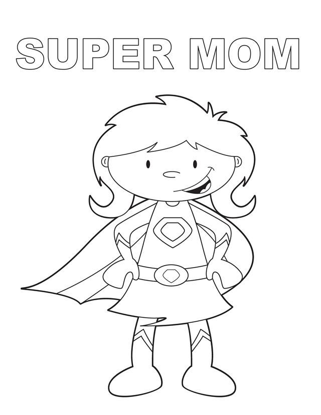 Super Mom - Free Printable Coloring Pages
