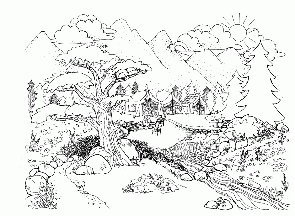 Coloring Pages For Adults Nature Drawing And Coloring For Kids