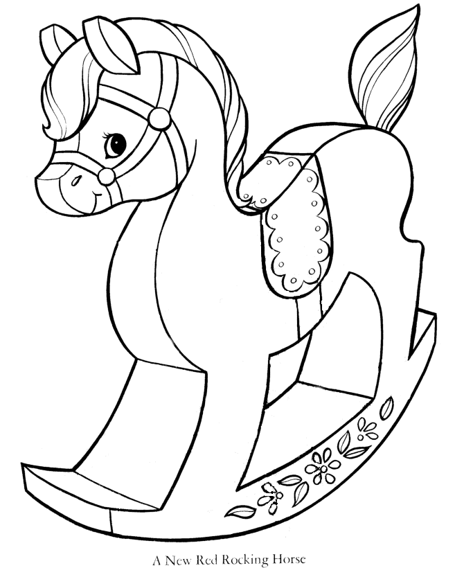 Toy Animal Coloring Pages | Rocking Horse Toy Coloring Page and