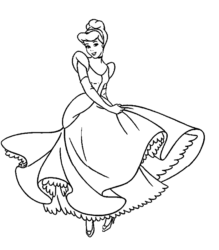 Free Coloring Pages Princess Cinderella