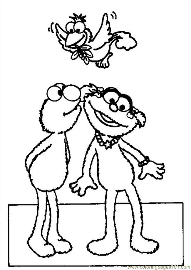 Coloring Pages Elmo Zoe Kiss Coloring Page (Cartoons > Elmo