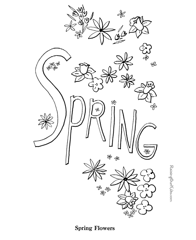 Springtime Kids Coloring Pages - Free Printable Coloring Pages