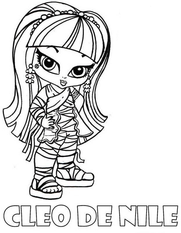 Print Cleo De Nile Little Girl Monster High Coloring Page or