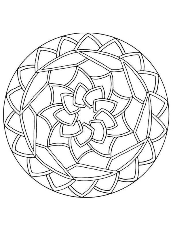 Round Mandala coloring page | Punch Needle