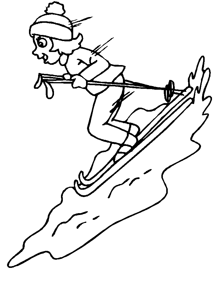 Winter Coloring Pages Winter Sports Number Drawing Ski