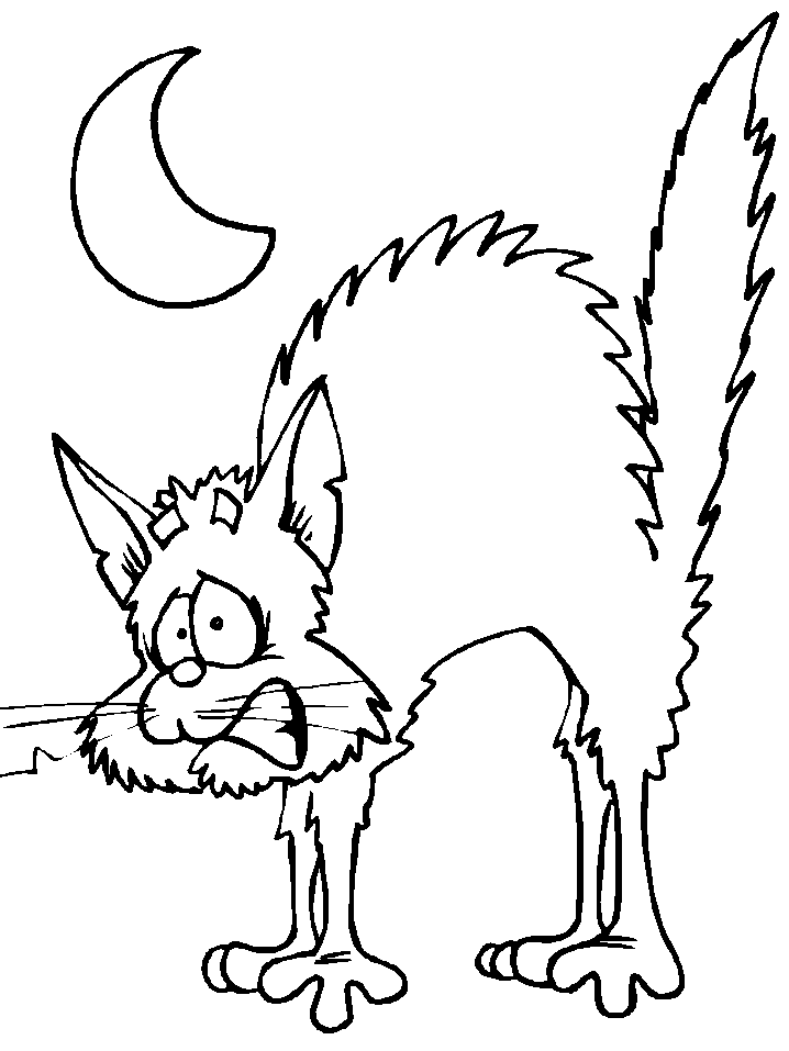 Fear cat Halloween coloring pages | coloring pages to print