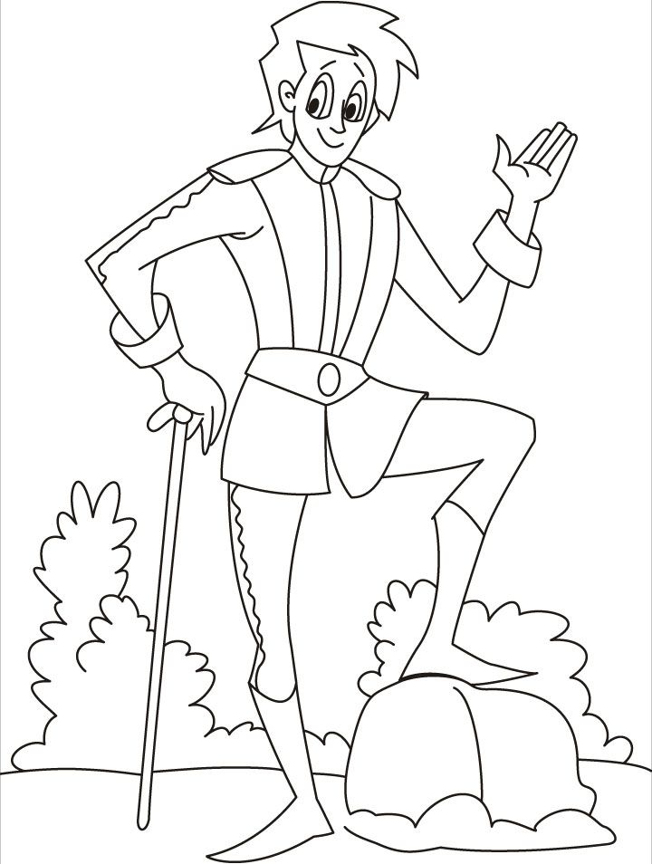 A lively prince in a combative mood coloring pages | Download Free