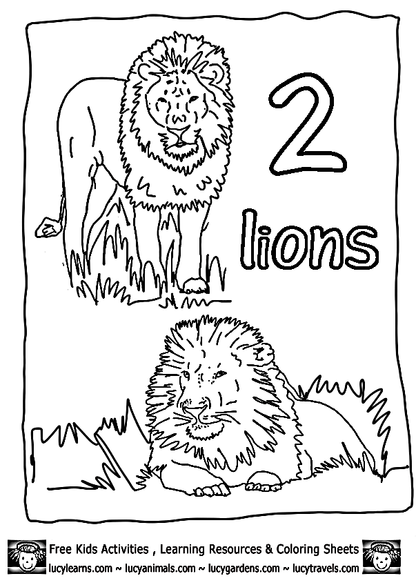 Lion Coloring Page,LucyLearns Lion Coloring Pages Kids Zoo Animal