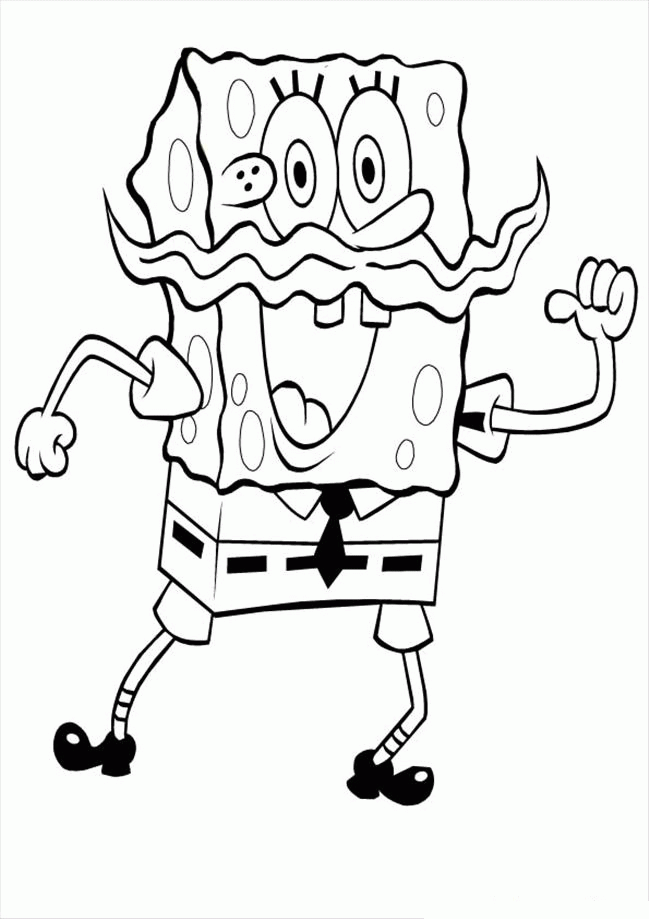 Spongebob With Mustache Coloring Page