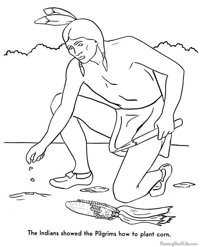 Origin of the First Thanksgiving coloring pages 009