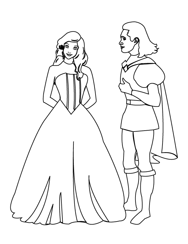 Coloring Pages - Prince and Princess
