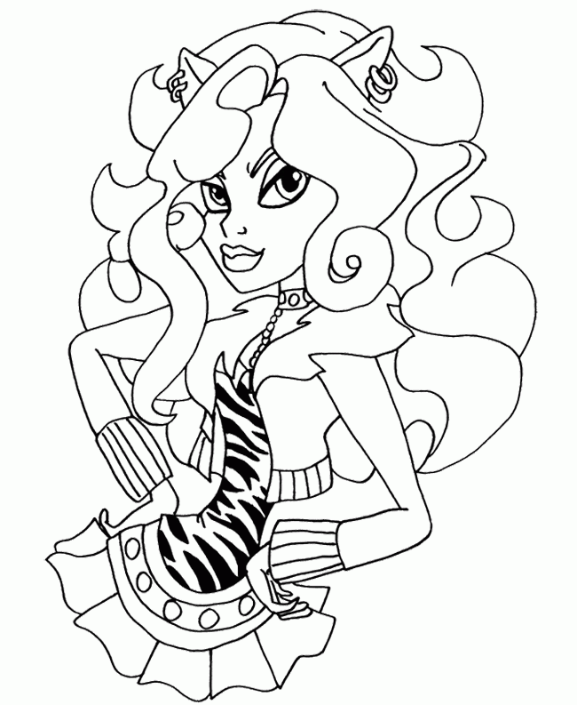 Monster High Clawdeen Wolf Coloring Page Is Part Of Monster High