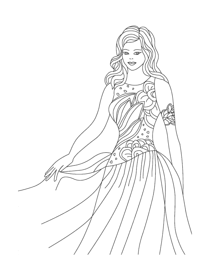 Fashion Dresses Coloring Pages 353 | Free Printable Coloring Pages