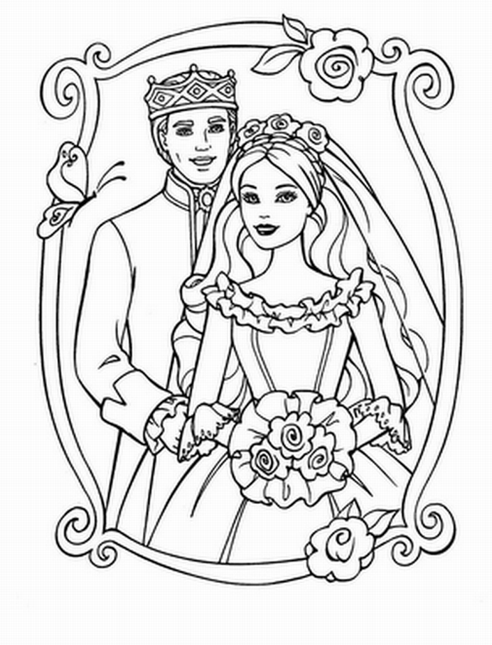 BARBIE COLORING PAGES: KEN AND BARBIE COLORING PAGES