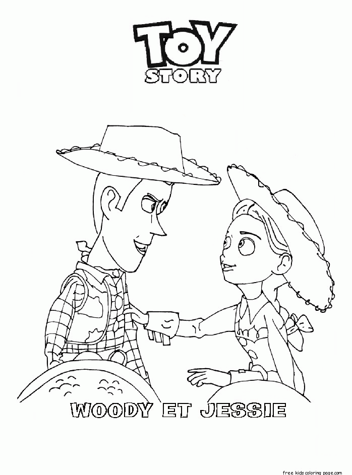 Print out Jessie et Woody Toy Story coloring pages for kids - Free