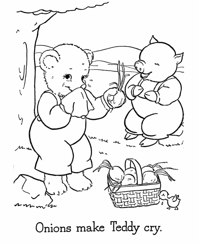 Teddy Bear Coloring Pages | Free Printable Baby Bear cry Coloring