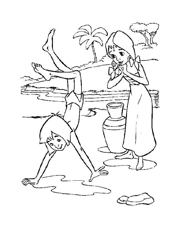 coloring pages - Cartoon » The Jungle Book (695) - Mowgli and Shanti