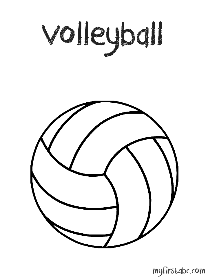 Volleyball Coloring Page - My First ABC