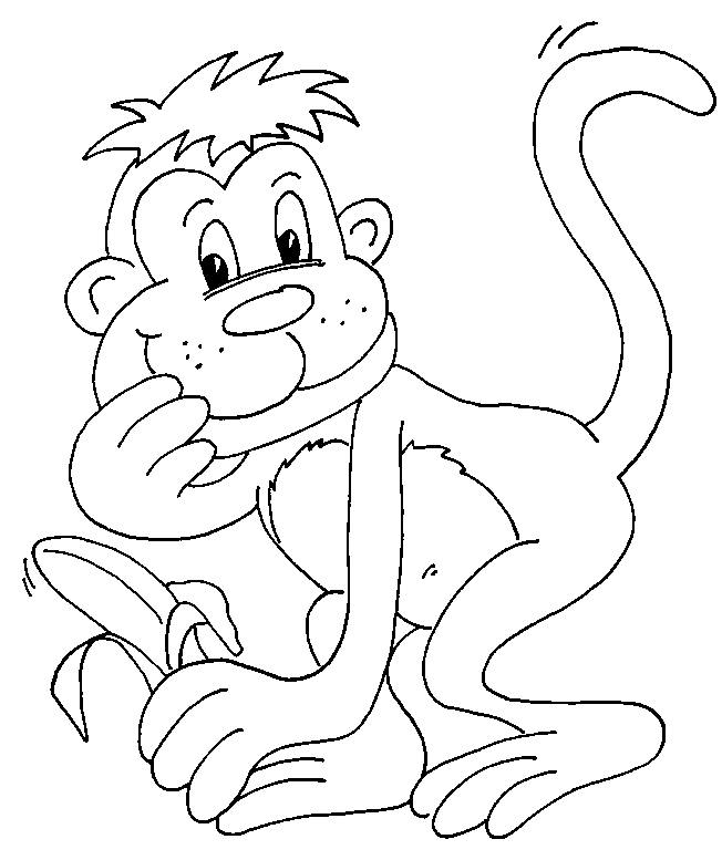 Monkey Coloring in Pages | Monkey Coloring