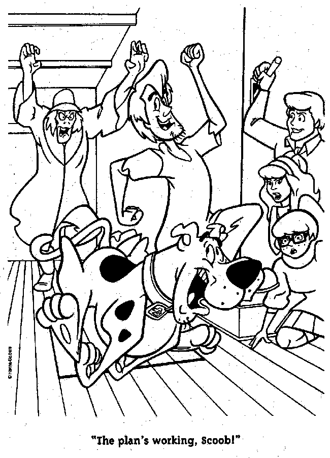 The Gang Running Scooby Doo Coloring Pages