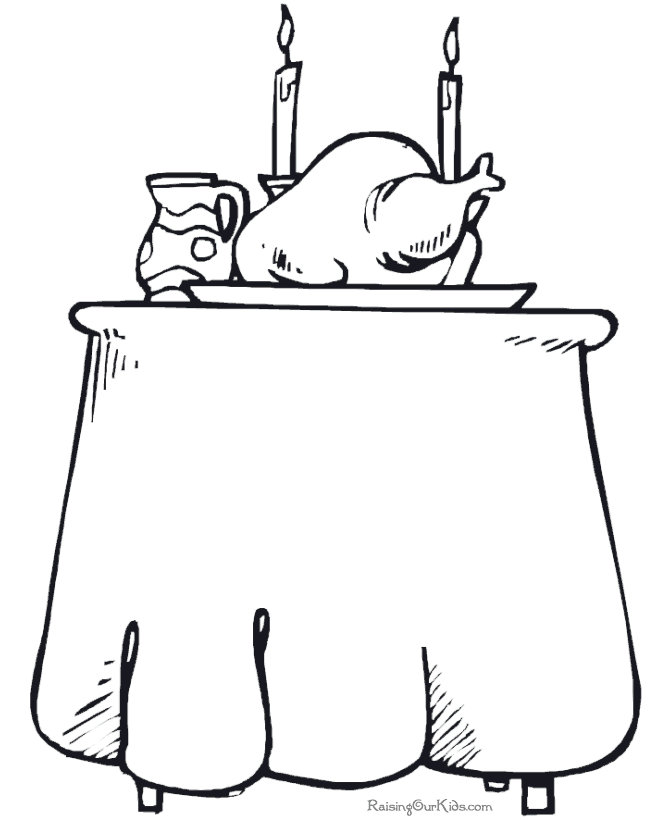 Free Thanksgiving Dinner Coloring Pages - 003