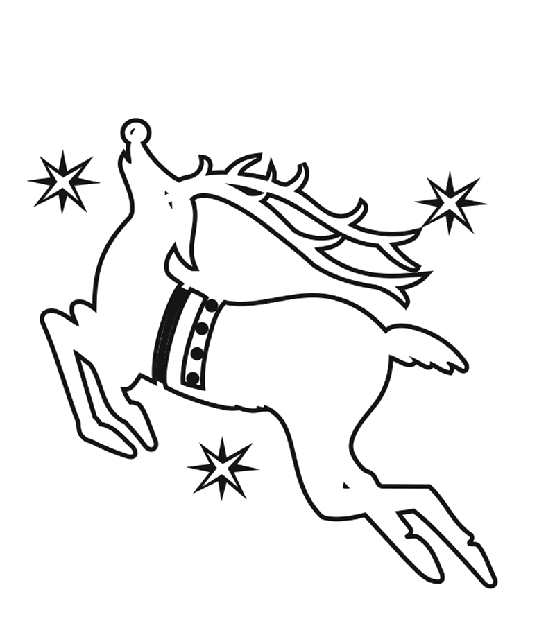 Flying Reindeer In Christmas Day Coloring Pages - Christmas