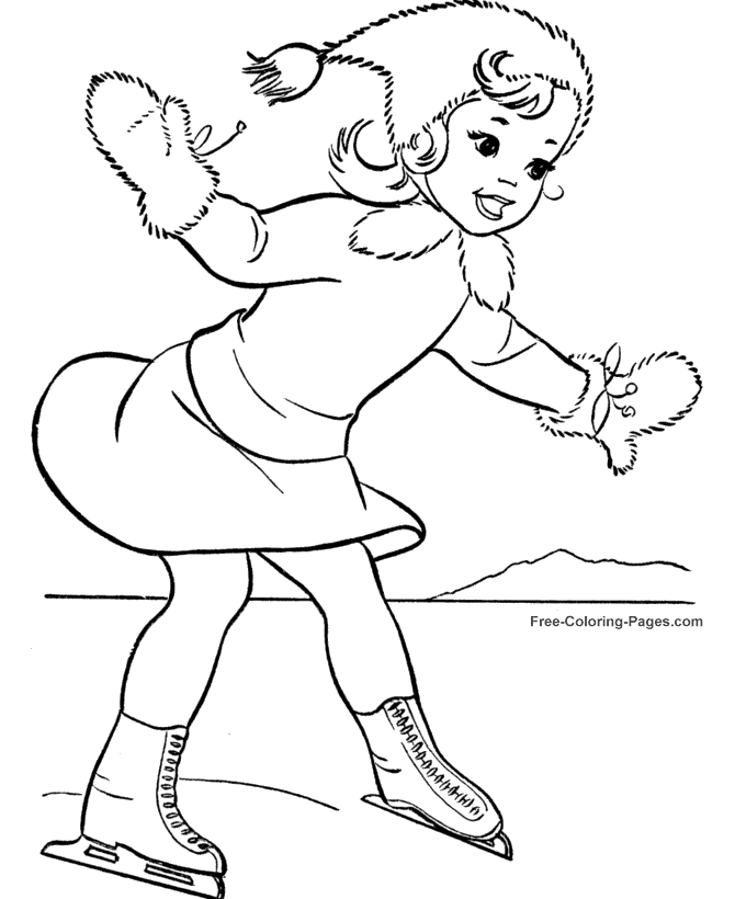 Winter Coloring Pages - Ice Skating 10
